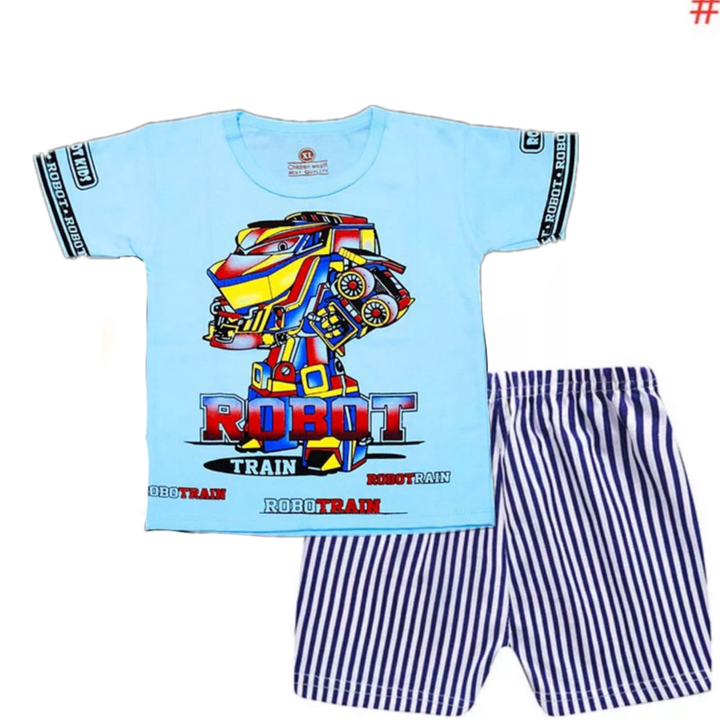 GRATIS ONGKIR MUSASHI SETELAN BAJU ANAK LAKI LAKI HARIAN ROBOSQUARE 0-7 TAHUN