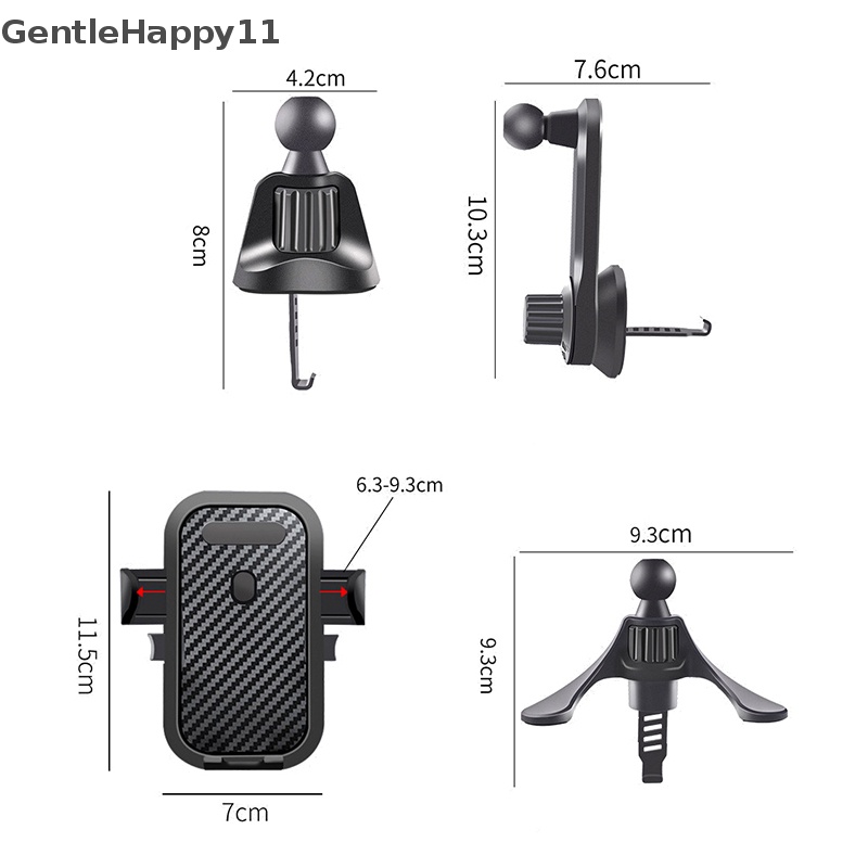 Gentlehappy Car Air Vent Mount 17mm Kepala Bola Outlet Udara Mobil Klip Ultra Stabil Phone Holder id