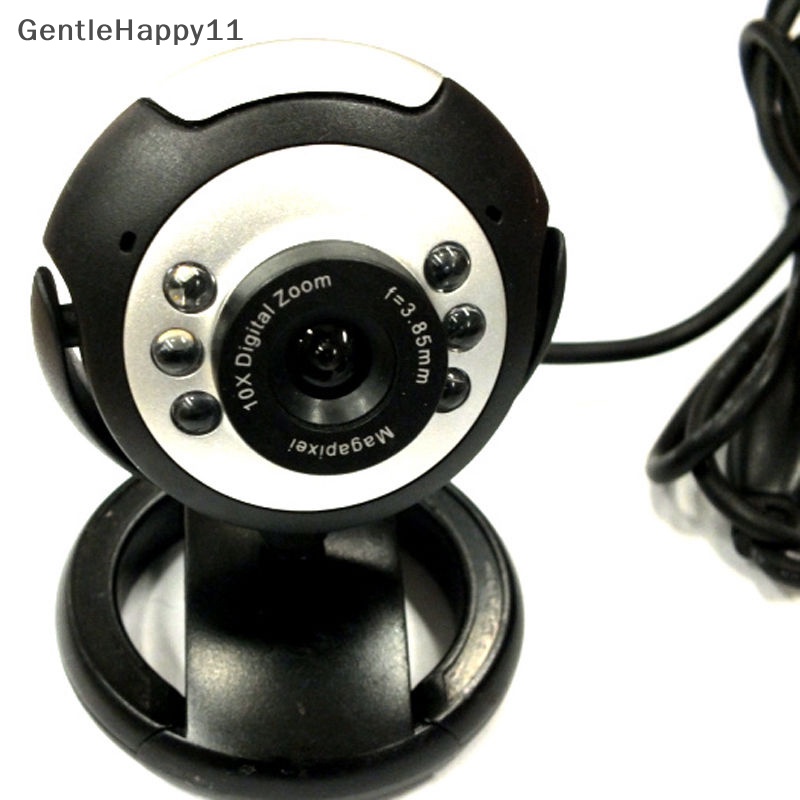 Gentlehappy 6led HD Webcam USB 2.0 50.0M Kamera PC Web Cam Dengan MIC Untuk Komputer PC id Bulat