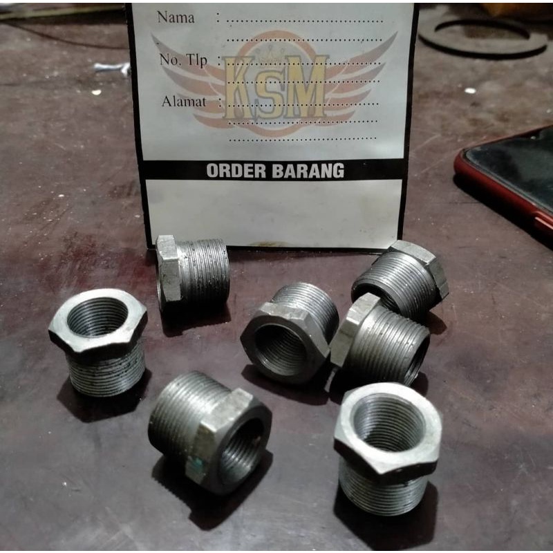 Sabungan kran tangki cb ke keran Tiger / drat kran tangki /mur drat kran /besi sambungan kran tangki