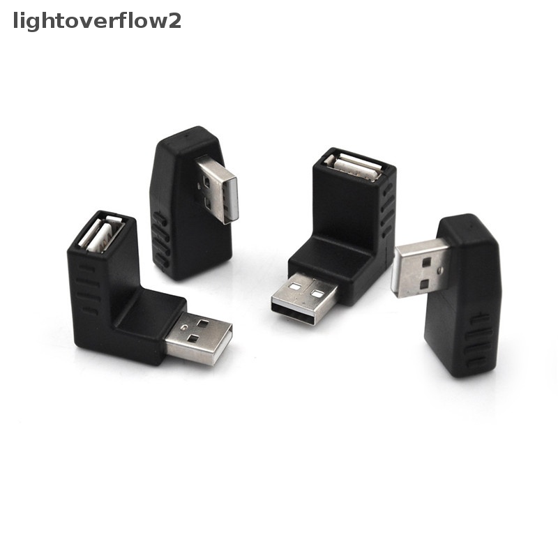 [lightoverflow2] Usb 2.0 Male to Female Adaptor Siku Konektor Ekstensi Berbentuk L [ID]