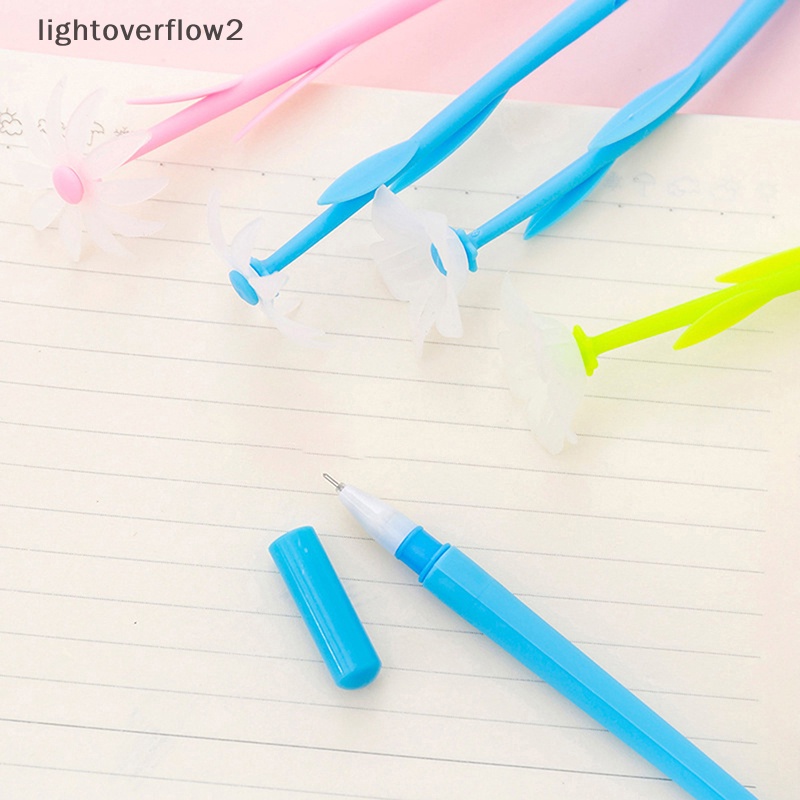 [lightoverflow2] 1pcs Bunga Kreatif Temukan Cahaya Dan Berubah Warna Gel Pen Bahan Silikon Ujian Siswa Wrig Sig Pen [ID]
