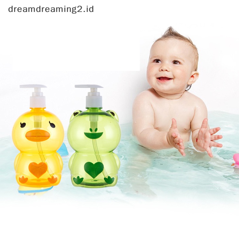 (drea) Dispenser Sabun Portable 250ml Kodok Hewan Lucu/DuckSplit Botol Pump Kosong//