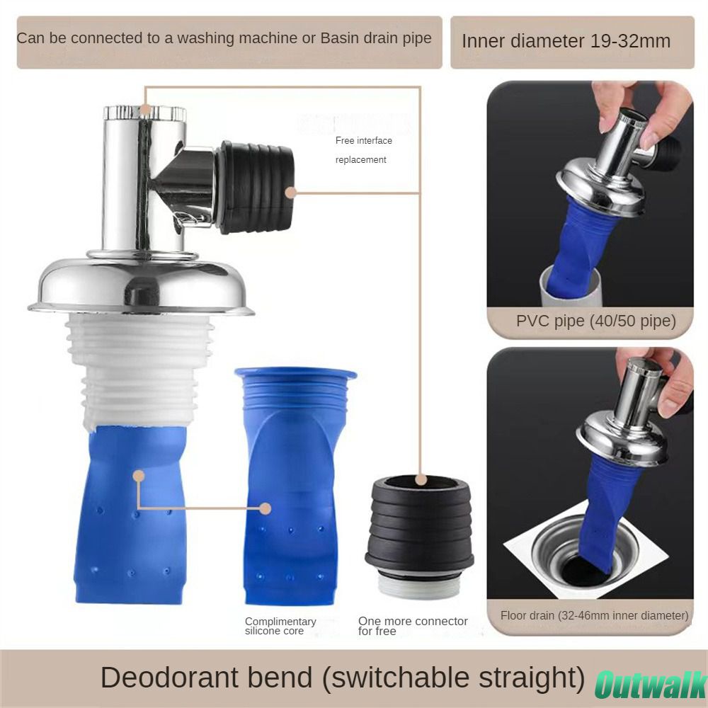 Machine Saluran Pembuangan Lantai Mesin Cuci Saluran Pembuangan Tujuan Ganda Penguras Lantai Anti-bau Lantai Konektor Penguras Kamar Mandi Anti-menyumbat Aksesoris