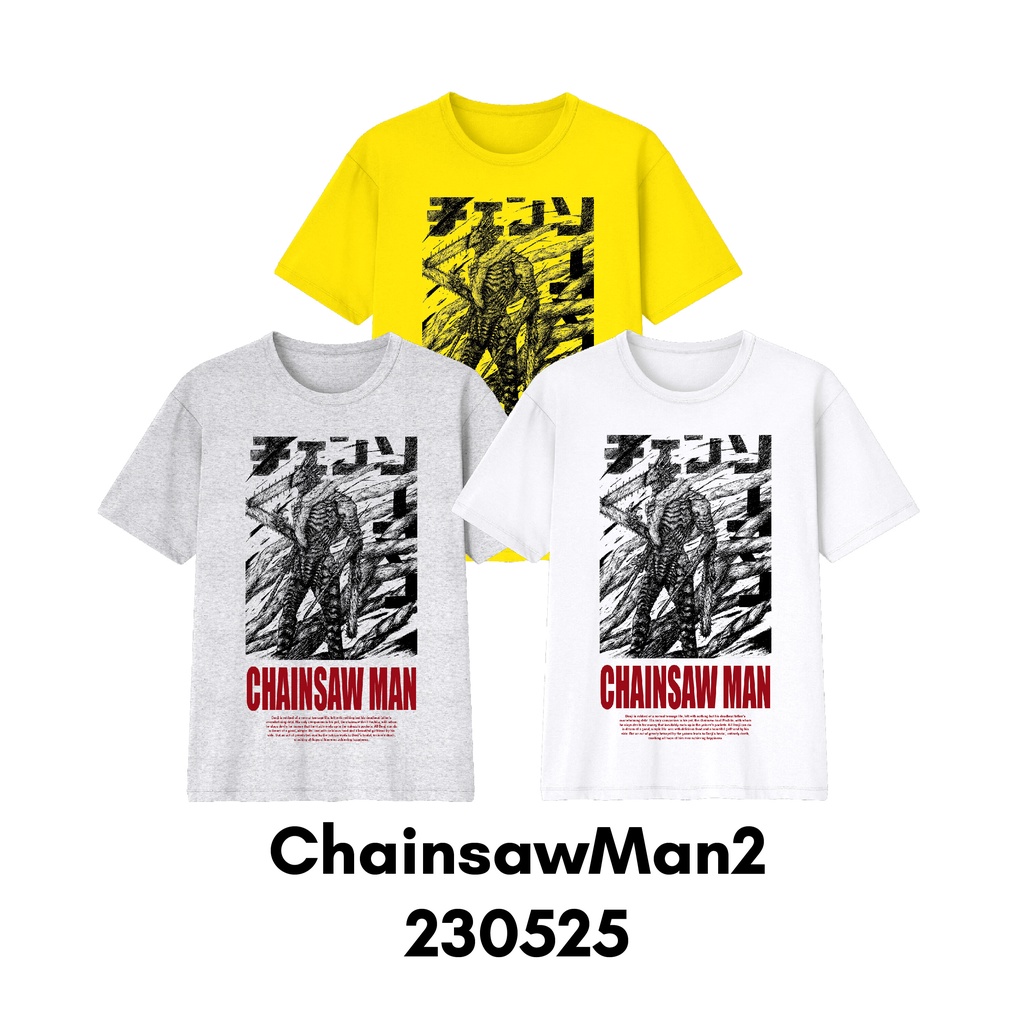 Baju Kaos Anime ChainsawMan Series Ready Size Dewasa Bahan Katun Combed 30s Premium