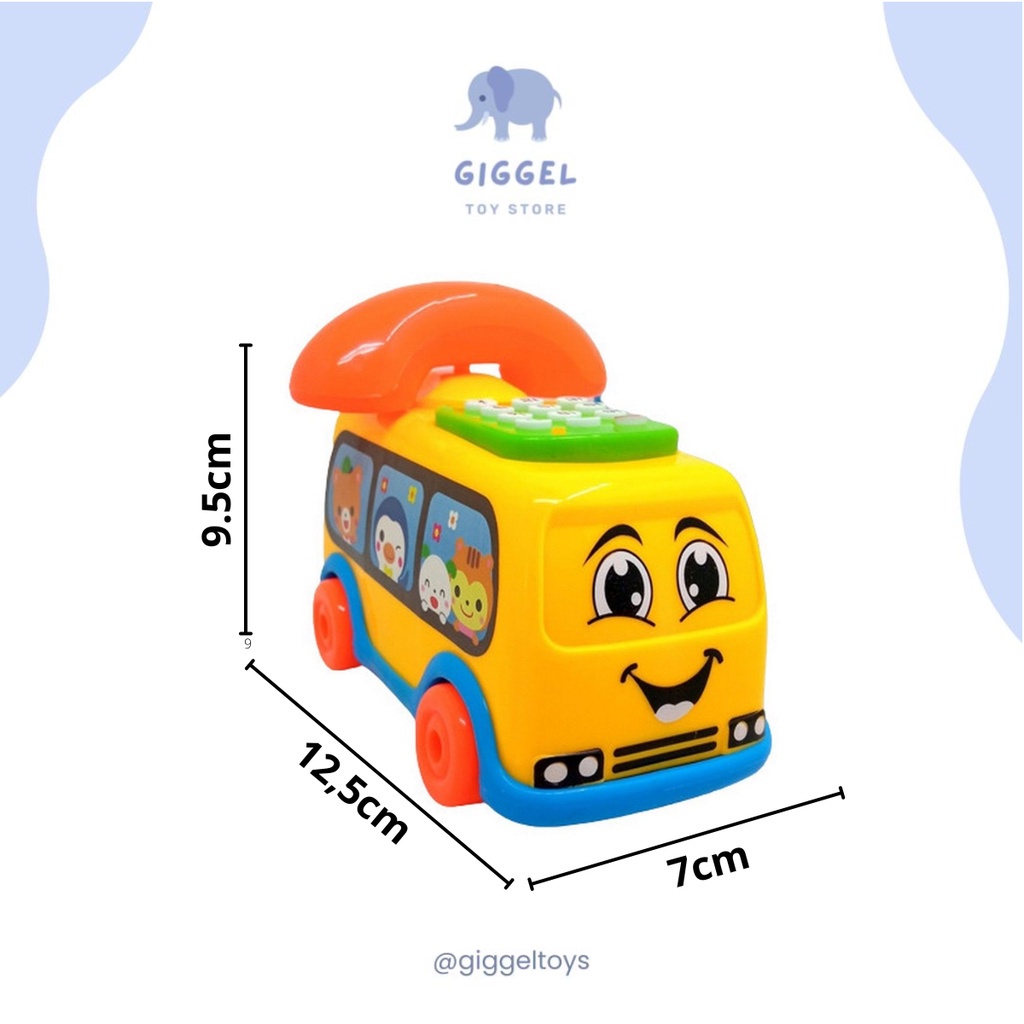 [ Giggel ] Mainan Bus Telepon Music / Mainan Anak / Mainan Anak Perempuan / Bus Phone Toys