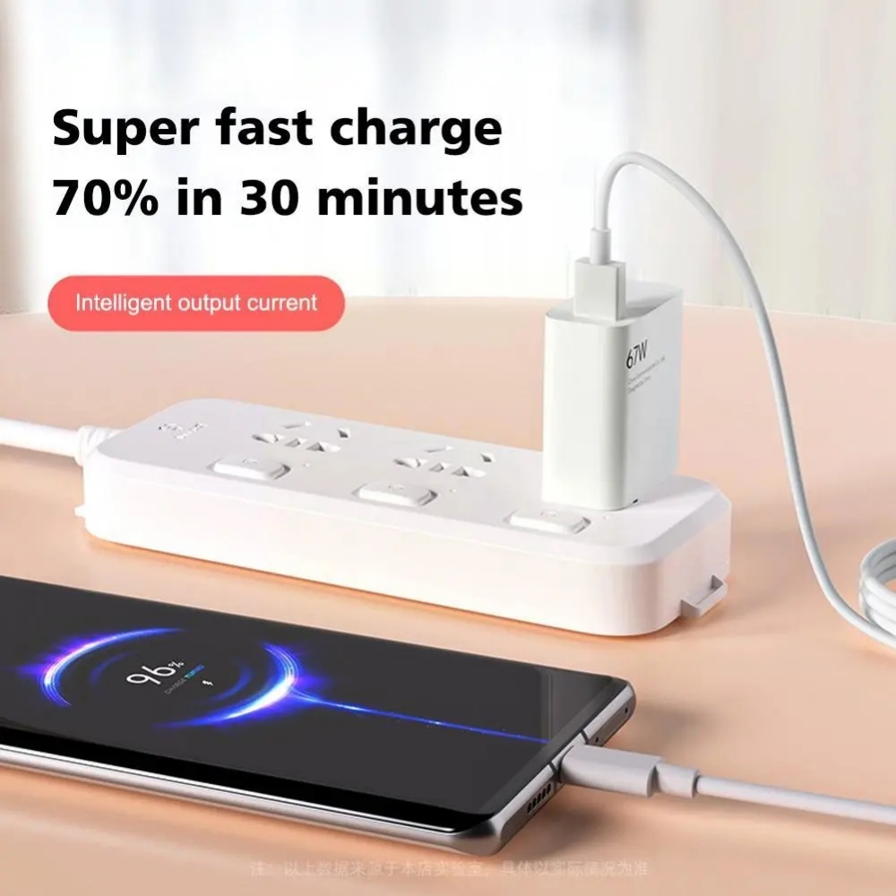 Eu &amp; US &amp; UK Plug Adapter 67W Super Fast Charging Phone Charger Quick Charge Adapter Colokan Charger Dinding Portabel Untuk Xiaomi Series USB Type-C Adaptor Charger Ponsel