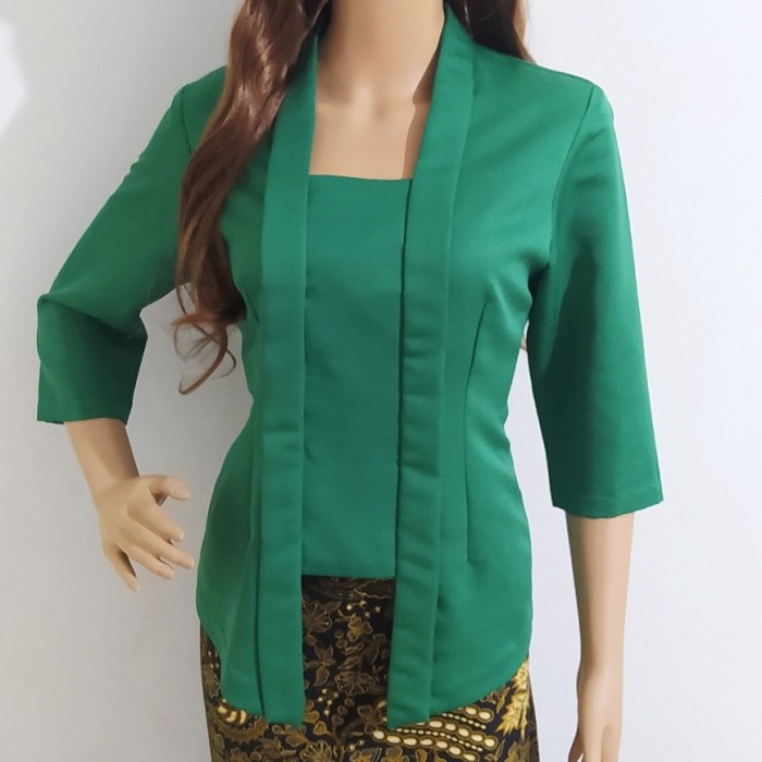 

Kebaya Kutu Baru Polos/Balotelli Lengan 3/4 - Pink Dusty, L
