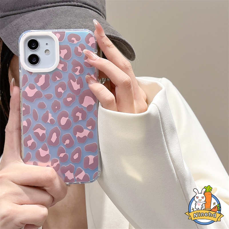 IPHONE Casing Motif Leopard Kepribadian Mewah Kompatibel Untuk Iphone14 13 12 11 Pro Max X Xr Xs Max8 7 Plus SE 2020 Laser Shockproof Transparet Phone Case Lembut Silikon Bumper Penutup Belakang