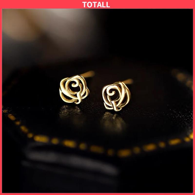 COD Anting Mawar Perak 925 Indah Wanita Musim Panas Anting Anting Perancis Elegan-Totall