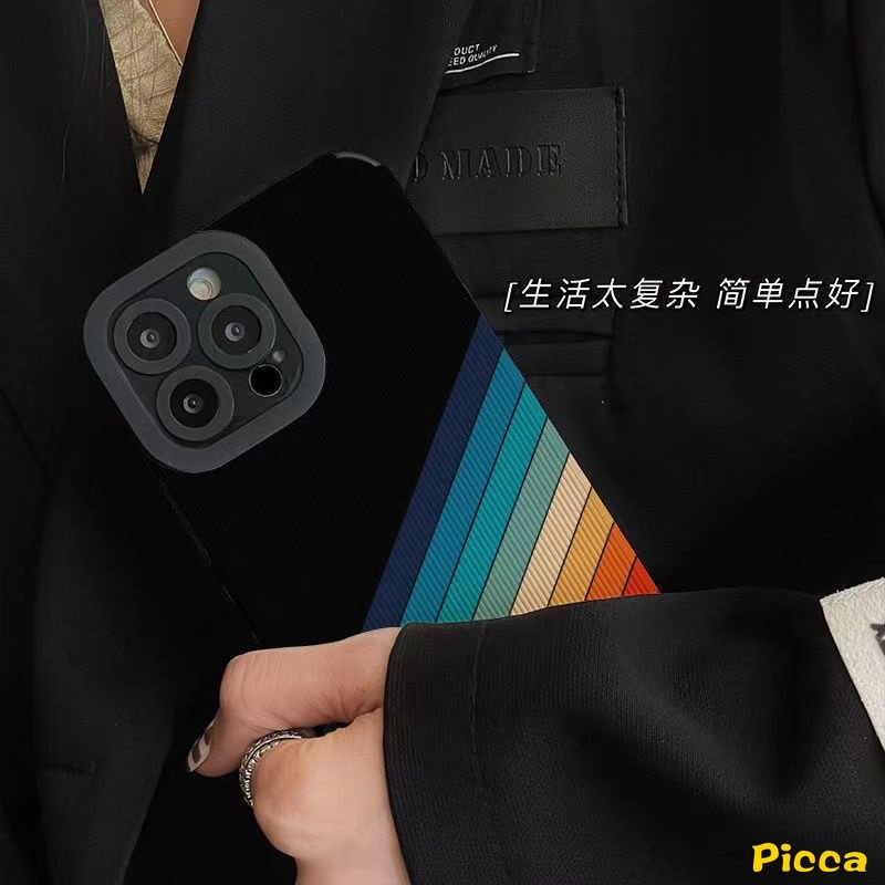 Ins Gradasi Warna Fantasi Langit Berbintang Casing Ponsel Kompatibel Untuk iPhone 11 Pro Max XR 7Plus 11 14 13 12 Pro Max X7 8 Plus XS Max Mewah Tekstur Kulit Lembut Silicon Back Cover