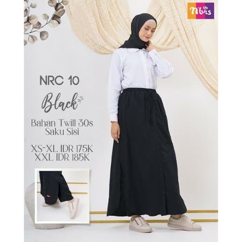 ROK CELANA Wanita Muslimah Rocella Katun Polos Rocela NRC 10 Nibras - Size XS