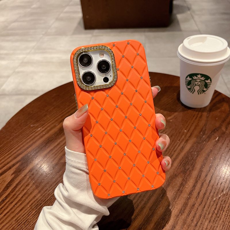 【Rhombic lattice】5 Colors Fashion Pretty Checkered diamond Sparkly Phone Case for IPhone 11 13 12 14 PRO Max Phone Case for Women Girl