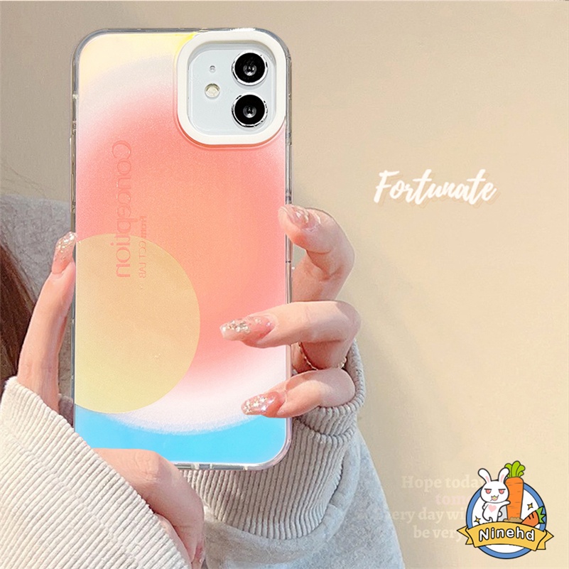 Casing Kompatibel untuk iPhone 14 13 12 11 Pro Max X Xr Xs Max 8 7 Plus SE 2020 Ins Seni Geometris Halo Pewarna Casing Ponsel Tahan Guncangan Silikon Soft Case Penutup Pelindung Lensa Lubang Besar