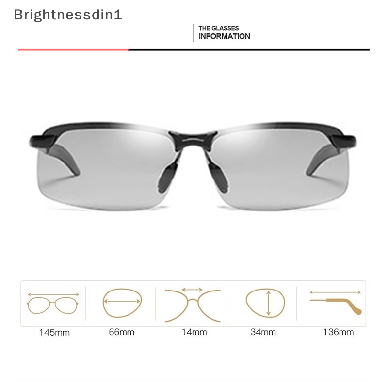 [Brightnessdin1] Kacamata Polarized Photochromic Siang Dan Malam Mengemudi Memancing Night Vision Butik