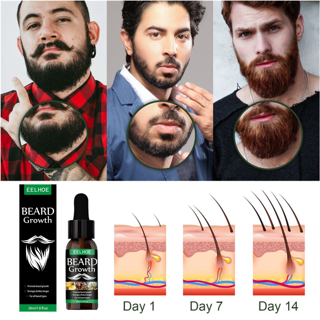 EELHOE Beard Growth Oil 30ml Minyak Penumbuh Brewok Jambang Jenggot dan Kumis (Memaksimalkan Pertumbuhan Brewok 30ml) Original