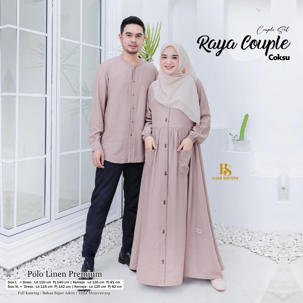 RAYA Couple ORI HIJAB SISTER | Baju Pasangan Polo Linen Premium Polos