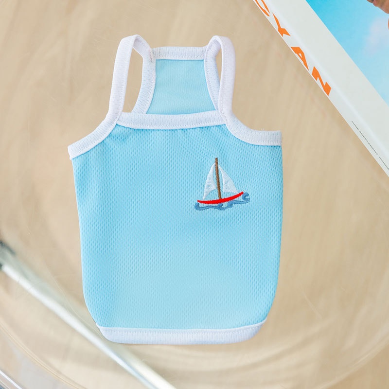 Musim Semi Dan Musim Panas Anjing Lucu Bordir Es Krim Mini Tali Kecil Anjing Dan Kucing Kaki Bernapas Musim Panas Pakaian Hewan Peliharaan