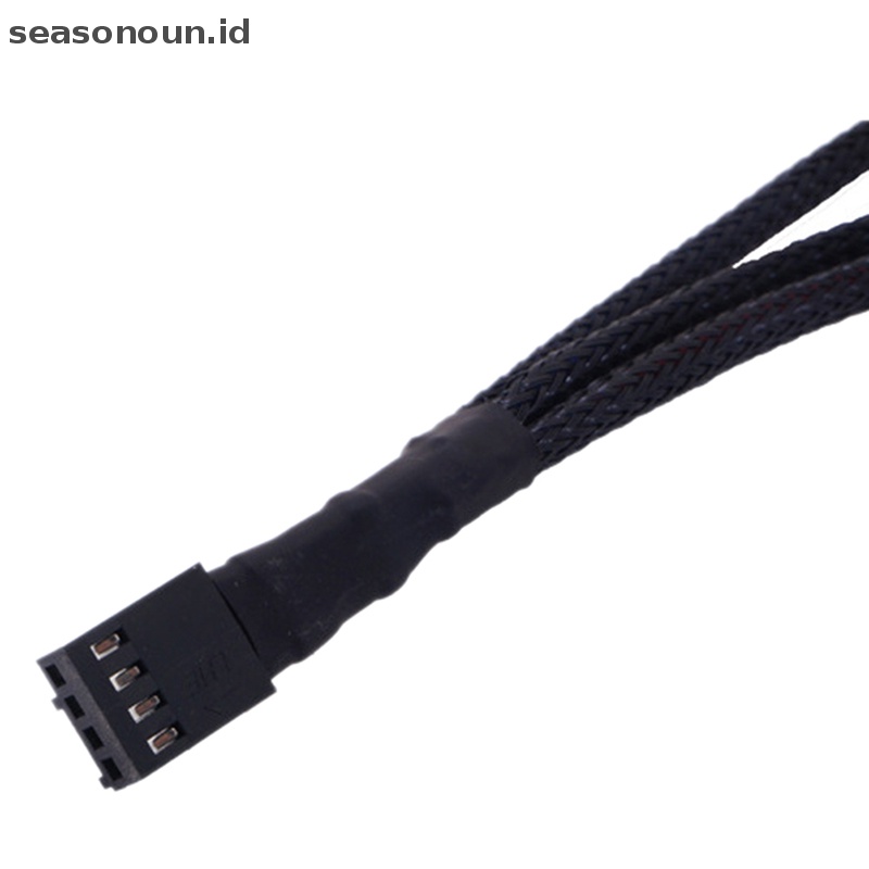 Seasonoun Tembaga 3arah PWM 4Pin/3Pin Kipas Komputer Power Berlengan Splitter Kabel Ekstensi.