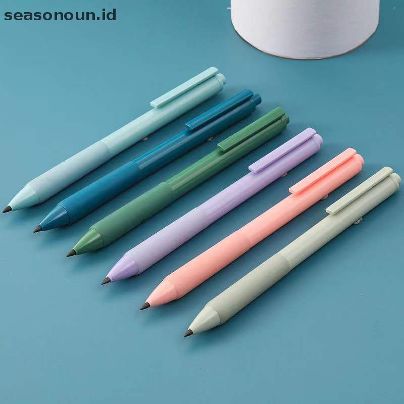 Seasonoun Pensil Abadi Tanpa Tinta Tahan Lama HB Unlimited Wrig Pen Sketsa Alat Tulis Kantor.