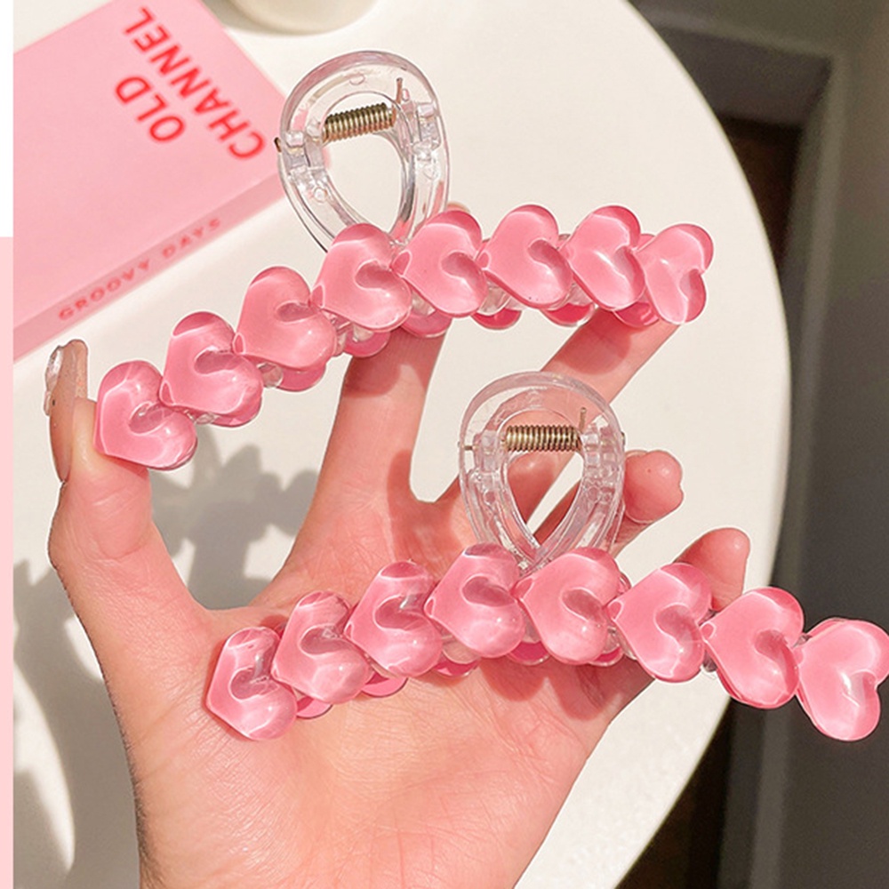 Pink Manis Cinta Hiu Klip Premium Besar Gadis Jepit Rambut Korea Selatan Musim Panas Baru Hiasan Kepala