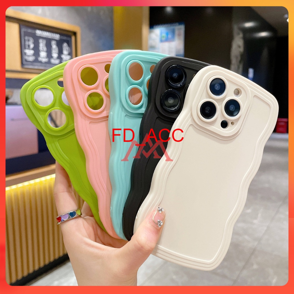 [ Oppo A1K / A15 / A16 / A17 / A17K ] Case silicone wave gelombang wavy color camera protection / CA