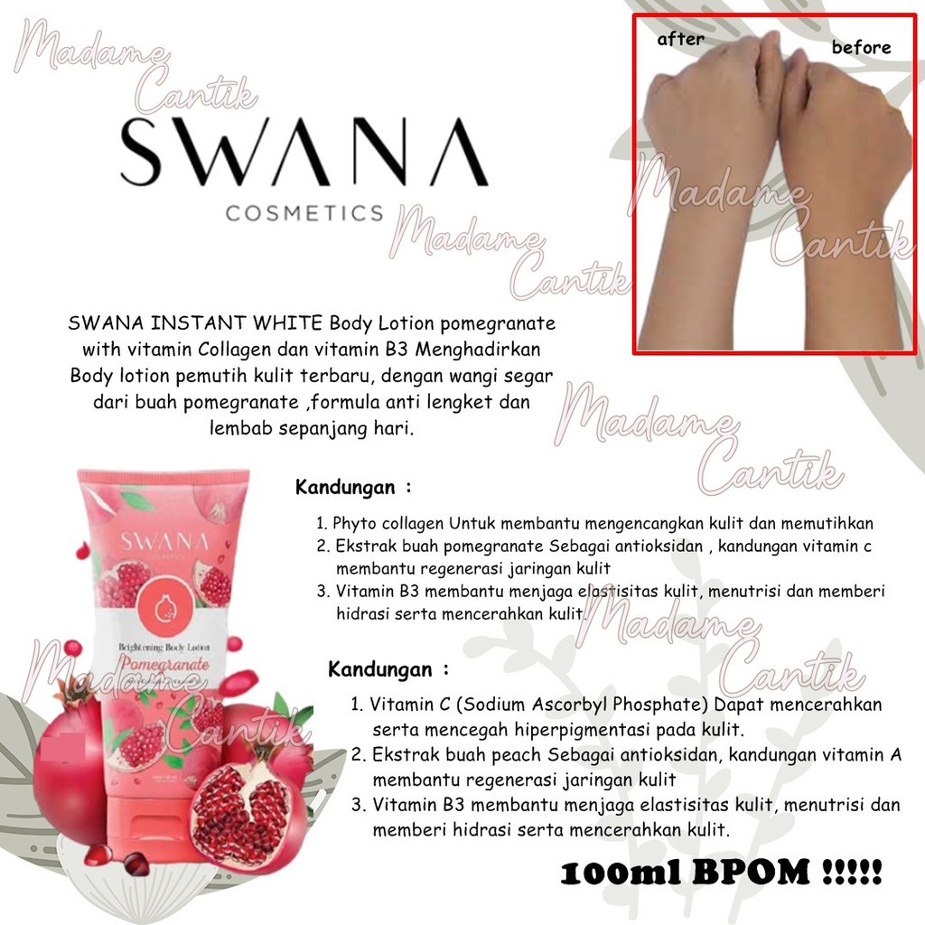 MADAME  SWANA INSTANT WHITE BODY LOTION