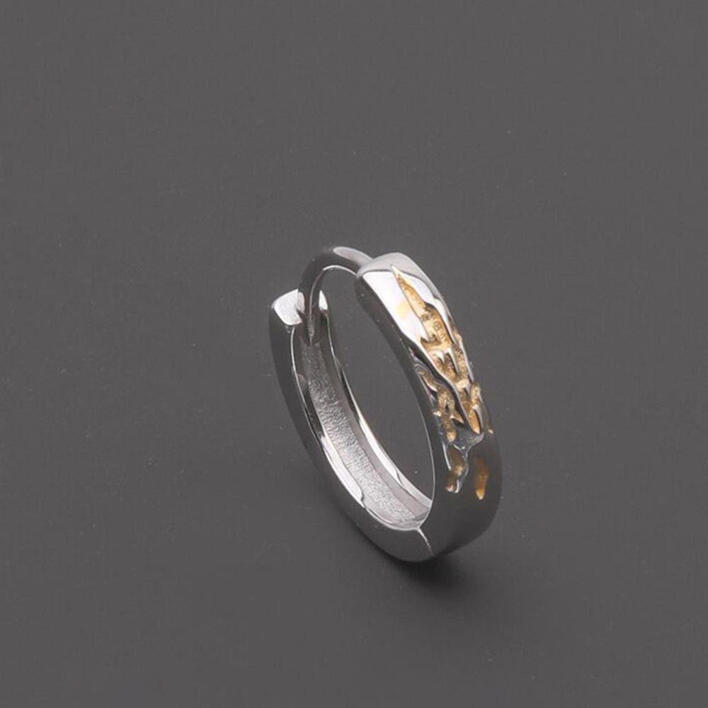 Mxbeauty Hip Hop Perhiasan Rasa Kreativitas Premium Geometris Garis Emas Matte Tembaga Telinga Gesper