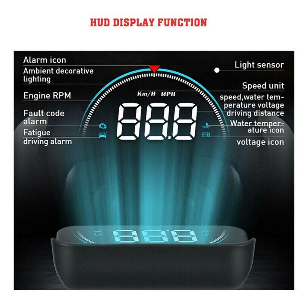 Populer Car Speedometer Head Up Display High Quality Aksesoris Mobil Hd Obd2 Overspeed Alarm Peringatan