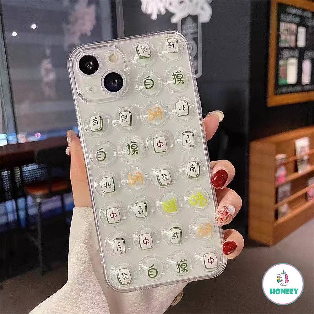 IPHONE Casing Bening Kartun Lucu Dekompresi Gelembung Imut Untuk Iphone11 13 14 Pro Max Iphone12 /12 Pro Soft Shell11/XR/Xs7 8 Plus Sarung Telepon