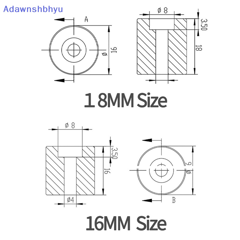 Adhyu 4Pcs 3D Printer Suhu Tinggi Silikon Solid Spacer Hot Bed Leveling Column ID