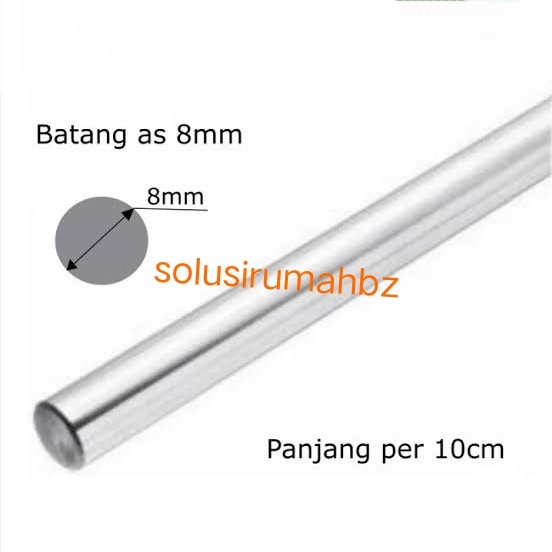 per10cm as ss 8mm stainless steel 8 mm potongan panjang rod bulat od - kualitas 201