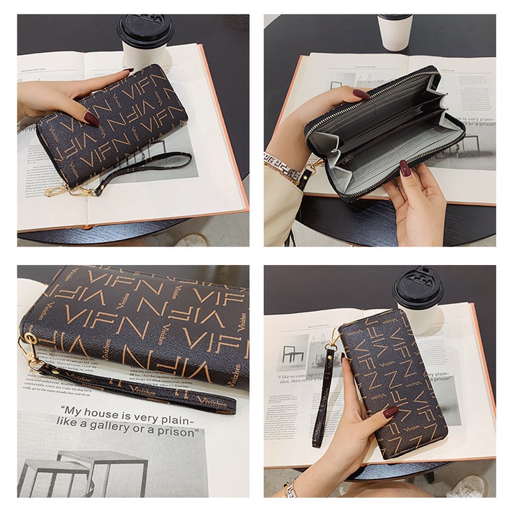 Dompet Panjang Wanita Zipper  Fashion Stylish Simple Dompet Clutch Cewek  Resleting Tas HP BAO107