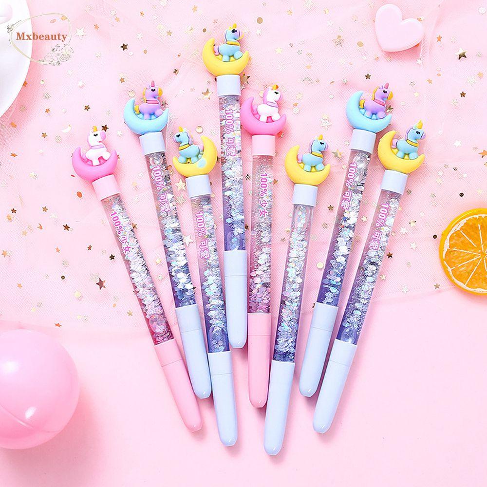 Mxbeauty Moon Unicorn Gel Pen Perlengkapan Kantor Anak Signature Pen Perlengkapan Menulis Pena Netral Alat Tulis 0.5mm Sequin Hias