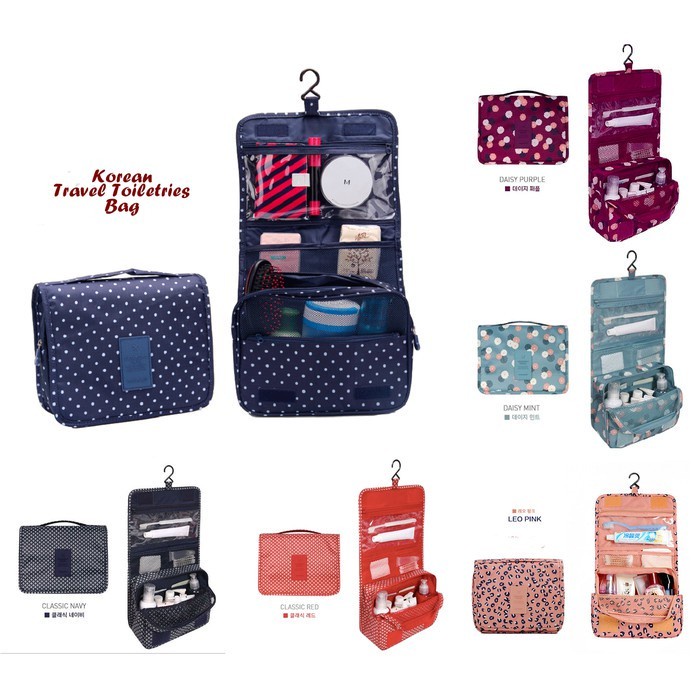 NEW KOREAN TRAVEL TOILETRIES BAG tas organizer gantung kosmetik / Tas kosmetik perjalanan wanita / tas penyimpanan portabel wanita / tahan air berkapasitas besar