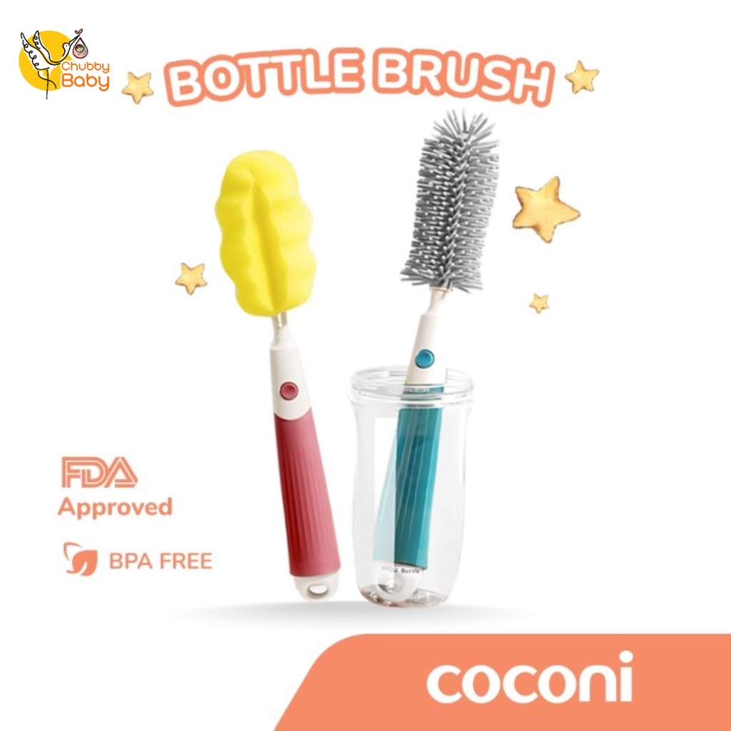 Coconi Baby Bottle Brush Complete Set | Sikat Botol Silikon Bayi Straw