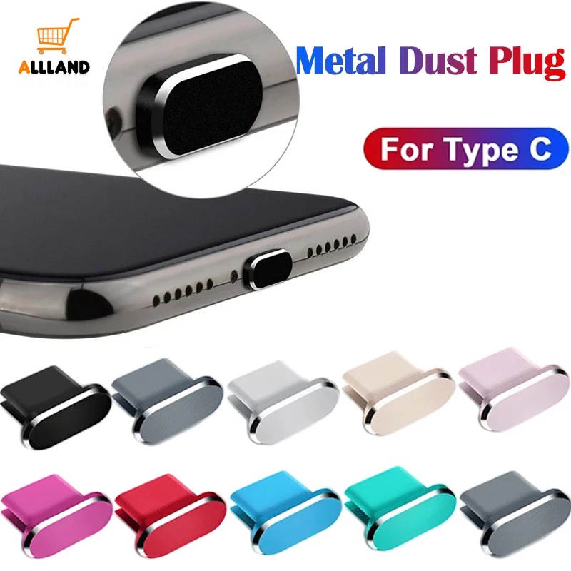 Steker Debu Logam Universal/Port Charging Pelindung Penutup Debu Bukti/Colokan Anti Debu Bahan Aluminium Alloy Untuk Type-C, IOS