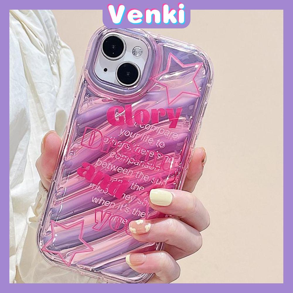 VENKI - For iPhone 11 iPhone Case Laser Reflective Transparent Phone Case TPU Soft Shockproof Airbag Case Protection Cool English Compatible with iPhone 14 13 Pro max 12 Pro Max xr