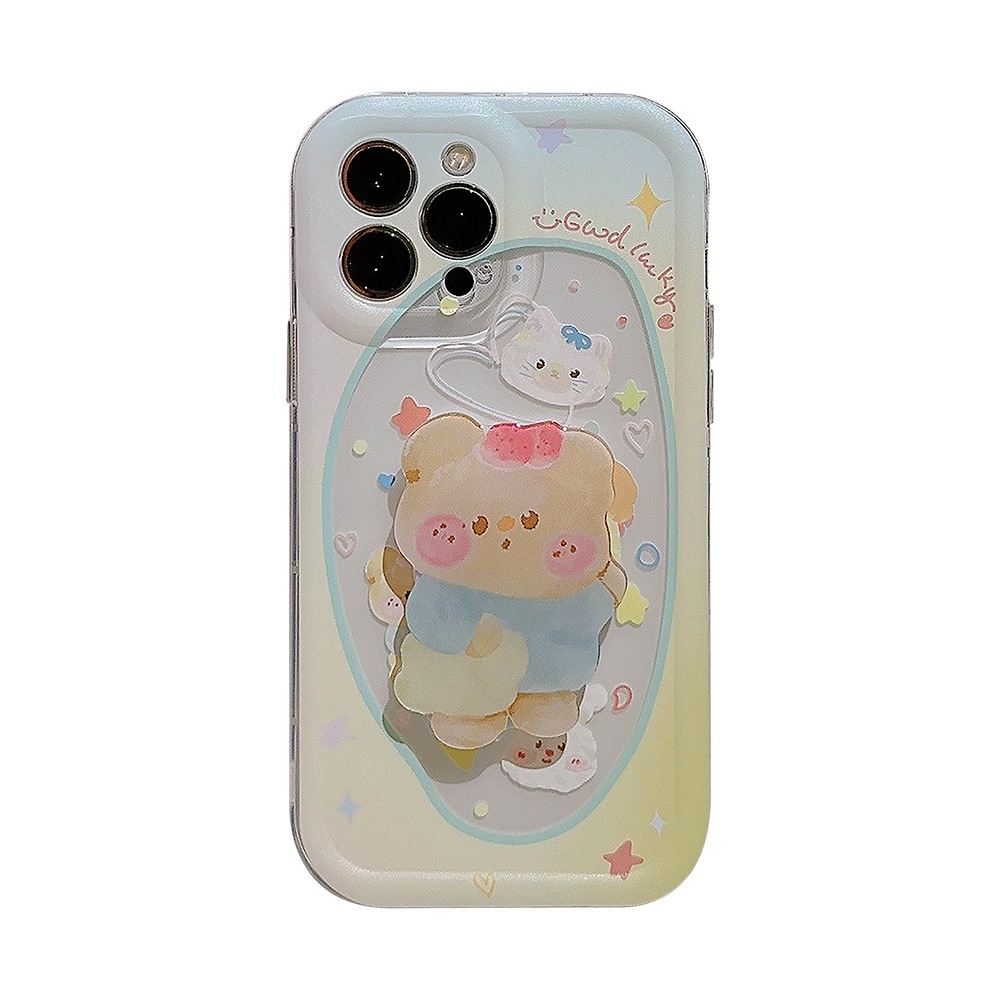 IPHONE Ins Fairy Tale Animals Case Silikon Dengan Holder Beruang Untuk Iphone14 11 12 13 PRO MAX Casing Cover Pelindung AT0318