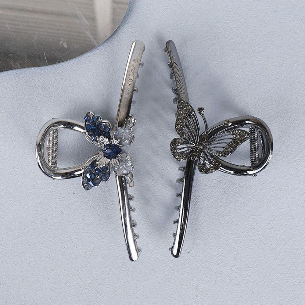 Agustinina Klip Rambut Logam Gadis Kreatif Klip Rambut Kupu-Kupu Bentuk Geometris Berlian Aksesoris Rambut Perempuan