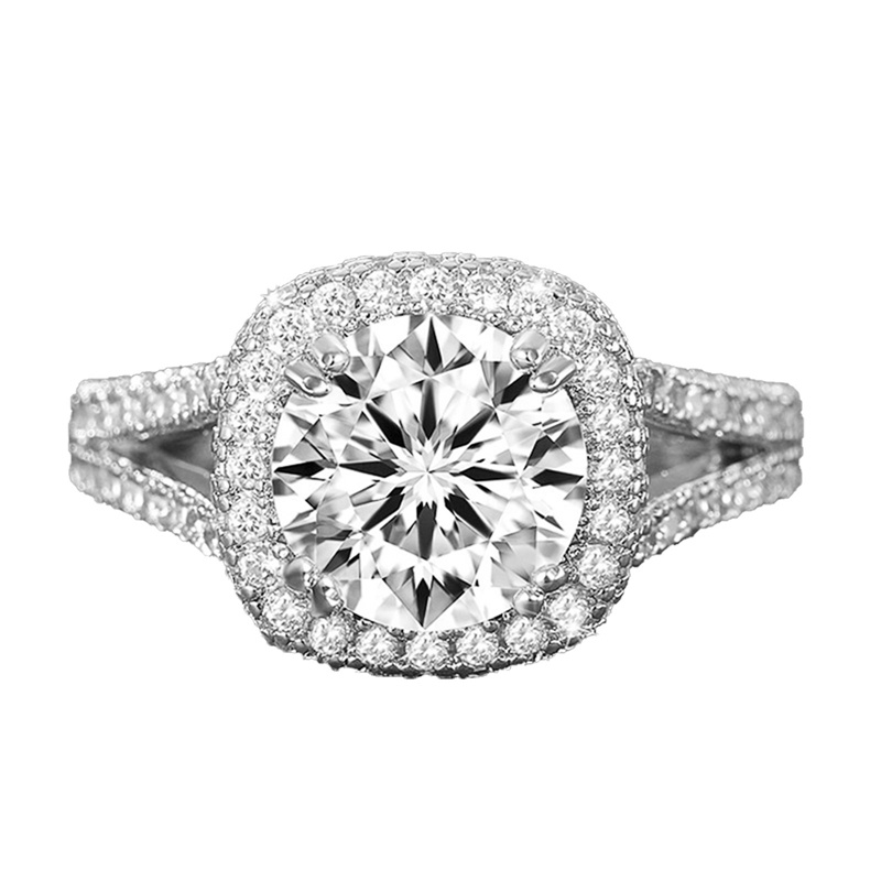 Eternity Cincin Kawin Wanita Mewah Hias Sparkling White Cubic Zirconia Desain Klasik Perhiasan Tunangan