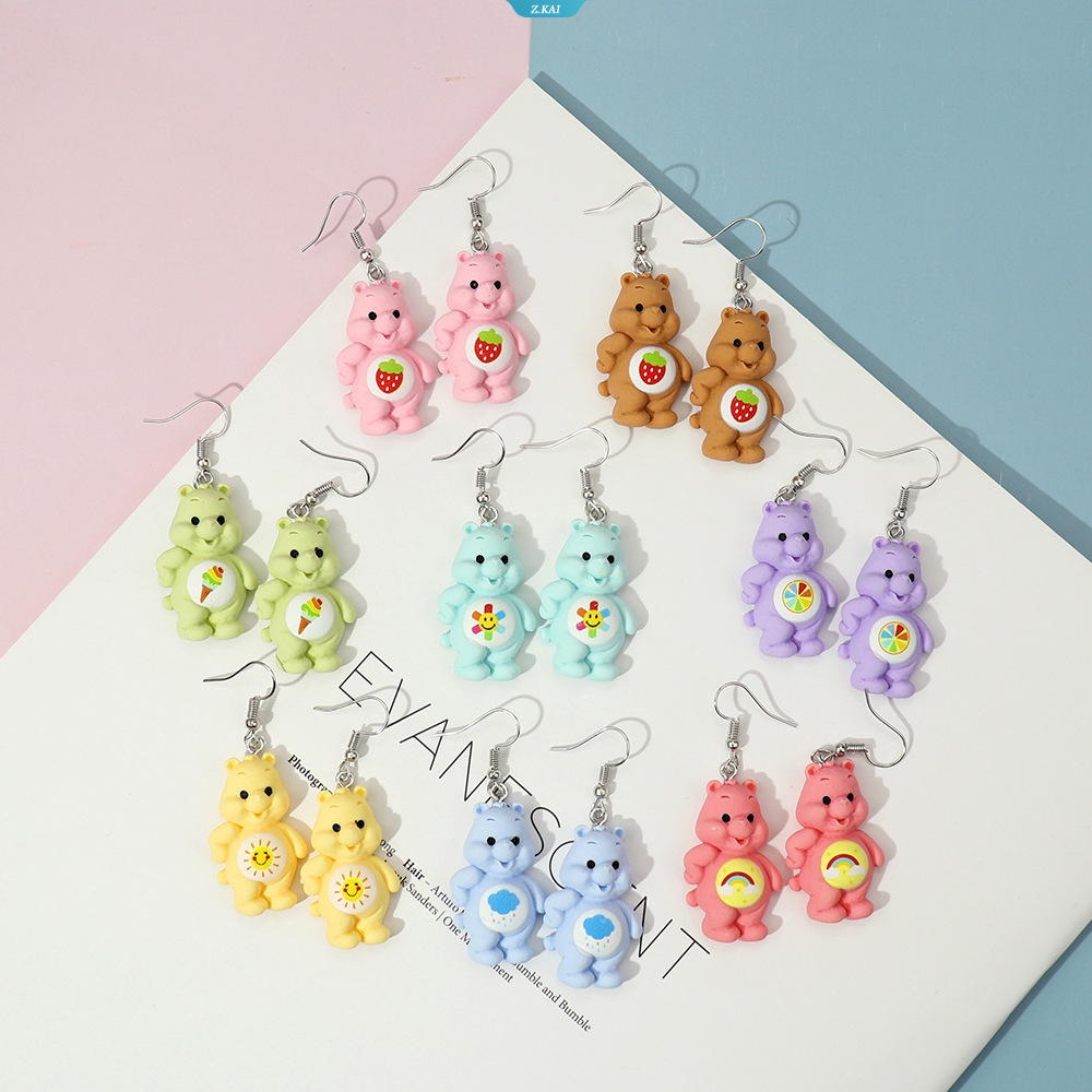 Mode Baru Resin Gummy Bear Menjuntai Anting-Anting Kartun Hewan Teddy Bear Anting Kreatif Drop Perhiasan Hadiah [ZK]