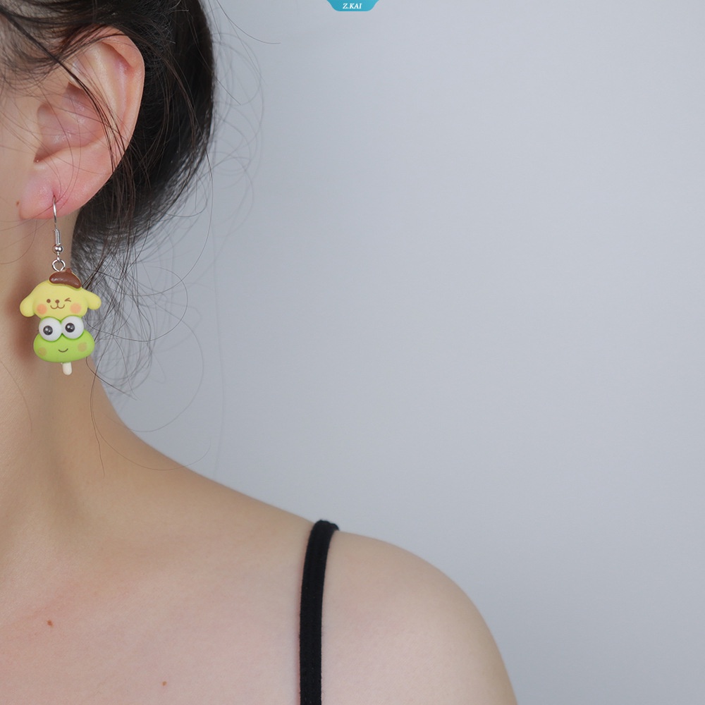 Kawaii Anime Kartun Sanrios Kuromi Mymelody Cinnamoroll Hewan String Anting Lucu Resin Handmade Telinga Perhiasan Hadiah Untuk Anak Perempuan [ZK]