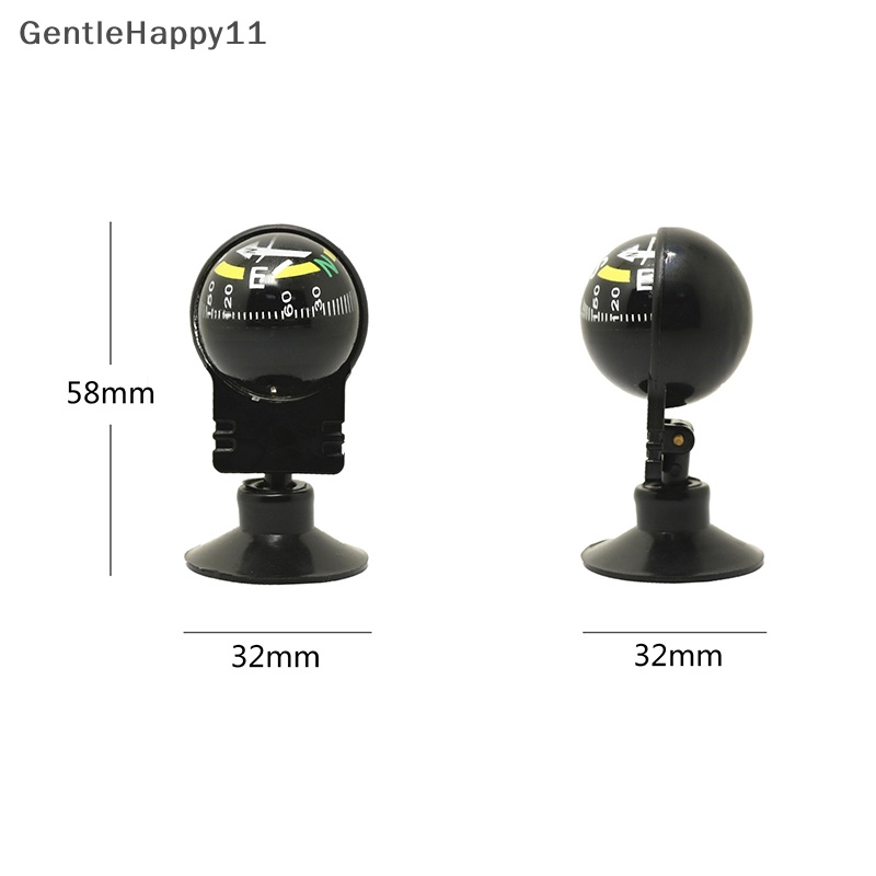 Gentlehappy New Rotasi 360derajat Tahan Air Navigasi Kendaraan Berbentuk Bola Kompas Mobil Dengan Suction Cup id