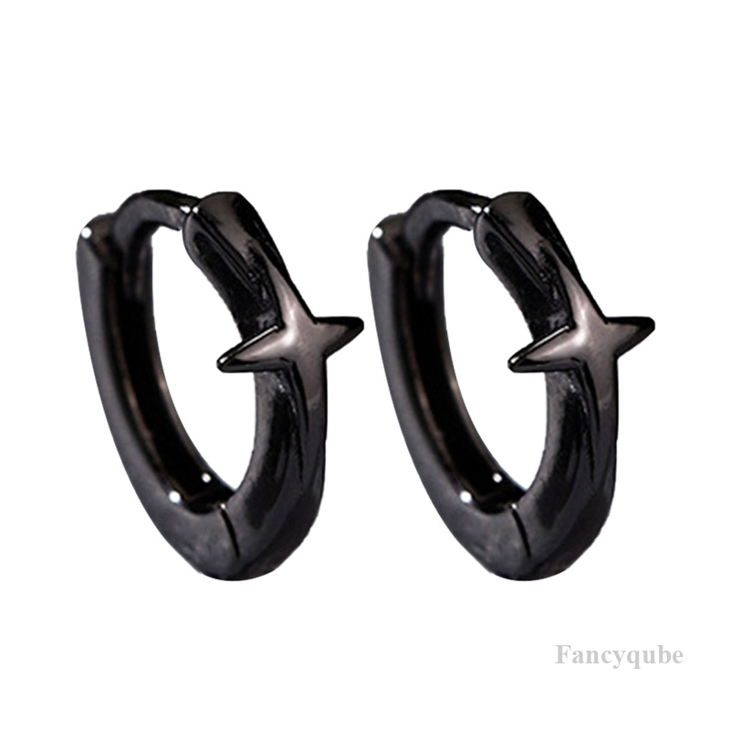 Warna Perak Perhiasan Baru Sederhana Empat-Ponted Cross Star Earrings Untuk Gadis Wanita Fashion Indah Aksesoris Pesta