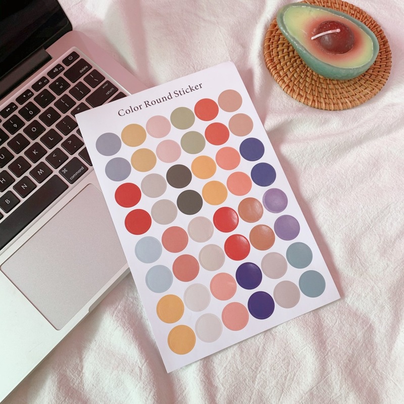 Ins Style Colorful Dot Sticker Sealing Sticker Lucu Tangan Buku Besar Dinding Kartu Foto Stiker