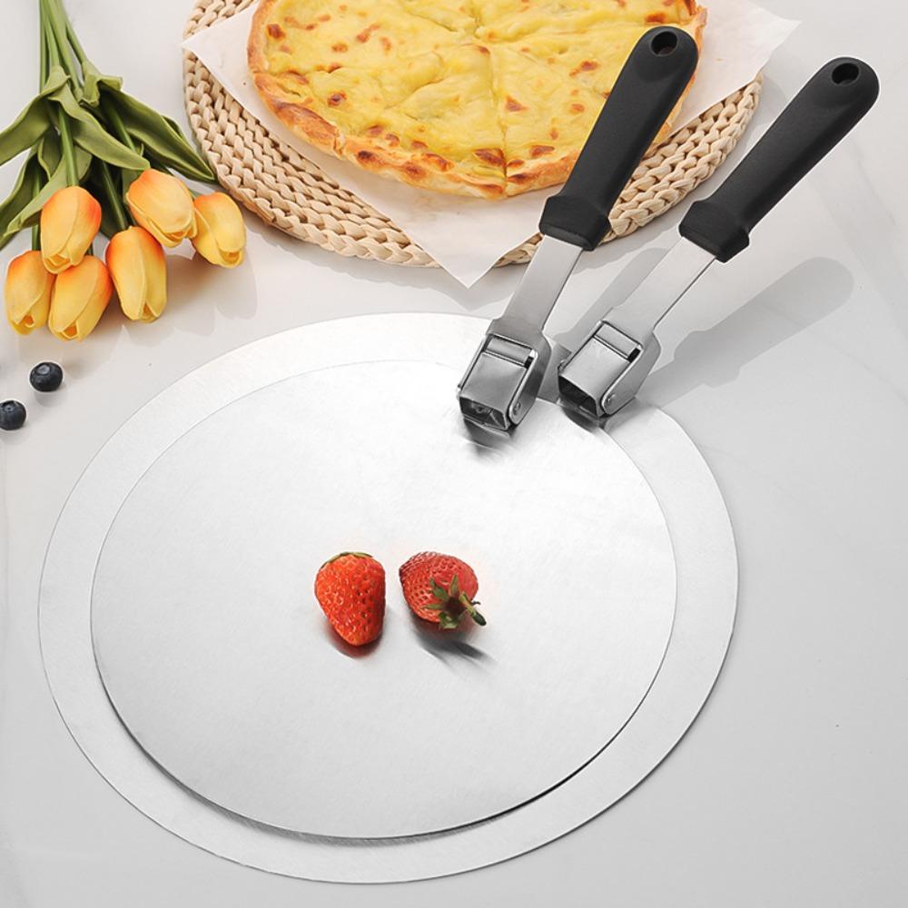 [Elegan] Sekop Kupas Pizza Bentuk Bulat Dapat Dilipat Bahan Stainless Steel Untuk Pizza/Cake/Pie Spatula Baking Tool