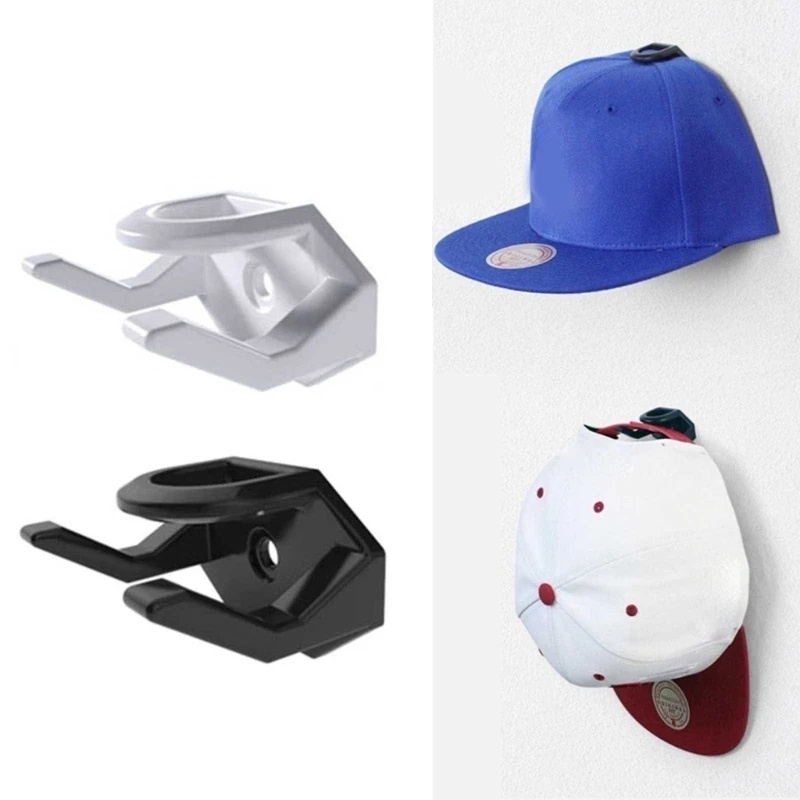 Bantalan Beban Kuat ABS Perekat Diri Kait Topi Yang Dipasang Di Dinding Topi Baseball Gantungan Baju Portable Pintu Lemari Kait Organizer Rumah