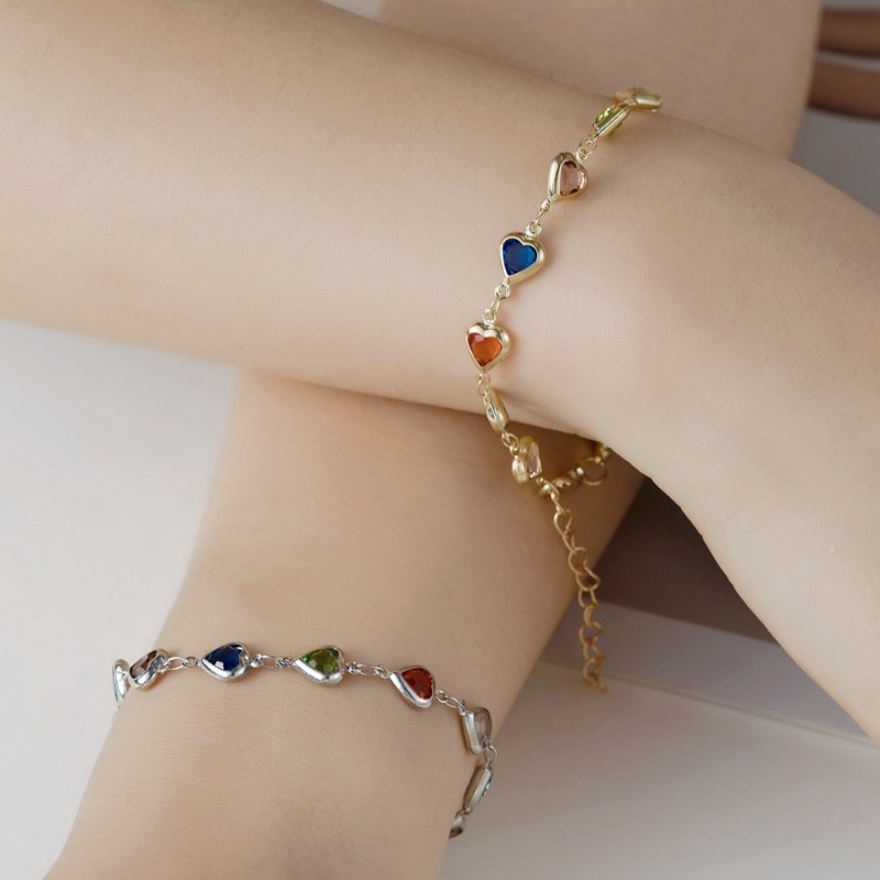 Fashion Bohemian Style Colorful Love Stone Bracelet/Bangle Liontin Mutiara Imitasi/Hadiah Perhiasan Angin Etnik