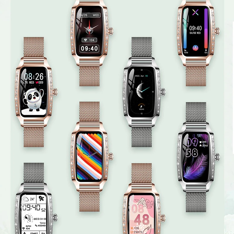 431 NORTH EDGE H8S Ladies Smartwatch Diamond Luxury HR SpO2 Sensor IP68